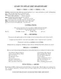 Learn to Speak Like Shakespeare