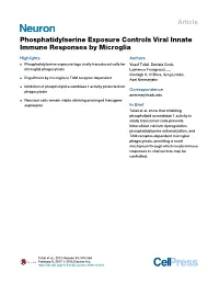 Phosphatidylserine Exposure Controls Viral Innate Immune Responses by Microglia