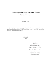 Rendering and Display for Multi-Viewer Tele-Immersion