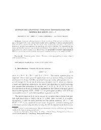 Stationary Splitting Iterative Methods for the Matrix Equation Axb = C