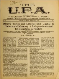 The U.F.A." to the Speech from the Throne