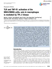 TLR and TNF-R1 Activation of the MKK3/MKK6–P38α