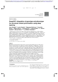Deepsvp: Integration of Genotype and Phenotype for Structural Variant Prioritization Using Deep Learning