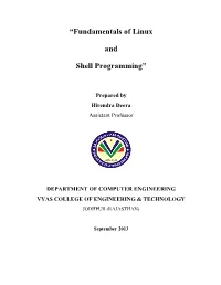 Fundamentals of Linux and Shell Programming” F Linux Ing”