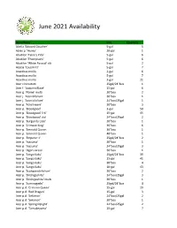 June 2021 Availability