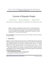 Layouts of Expander Graphs