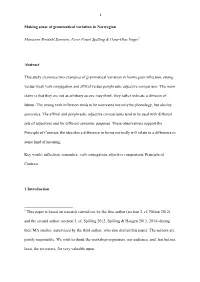 Making Sense of Grammatical Variation in Norwegian Marianne Brodahl