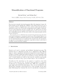 Monadification of Functional Programs