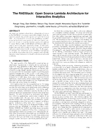 Open Source Lambda Architecture for Interactive Analytics