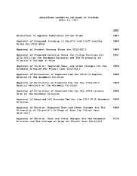 Resolution to Approve Additional Action Items 8685 Approval Of