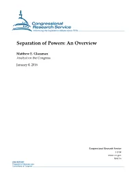Separation of Powers: an Overview