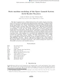 State Machine Modeling of the Space Launch System Solid Rocket Boosters