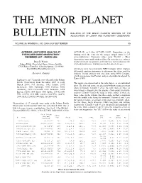The Minor Planet Bulletin