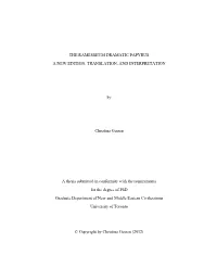 The Ramesseum Dramatic Papyrus a New Edition, Translation, and Interpretation