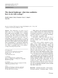 The Shared Landscape: What Does Aesthetics Have to Do with Ecology?