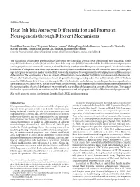 Hes6 Inhibits Astrocyte Differentiation and Promotes Neurogenesis Through Different Mechanisms