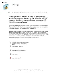 The Autophagy Receptor SQSTM1/P62 Mediates Anti-Inflammatory Actions of the Selective NR3C1/ Glucocorticoid Receptor Modulator Compound a (Cpda) in Macrophages