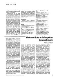 The Present Status of the Competitive Exclusion Principle