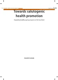 Towards Salutogenic Health Promotion Organizing Healthy Ageing Programs at the Local Level