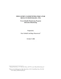 1996 Idaho FHM Lichen Community Indicator Results