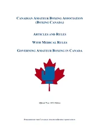 Appendix I: Instructions for Filling in the Medical Section of the International Competition Record Book for Boxers