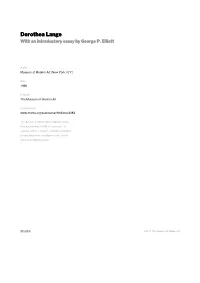 Dorothea Lange with an Introductory Essay by George P
