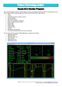Honda ECU Monitor Program