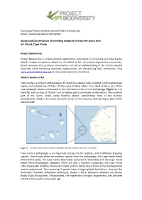 Study and Conservation of Breeding Seabirds in Rabo-De-Junco Islet Sal Island, Cape Verde