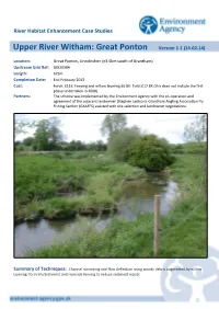 Upper River Witham: Great Ponton Version 1.1 (14.02.14)