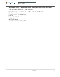 V. Vale Collection of Search and Destroy and RE/Search Publications Records, 1927-2014 LSC.1858