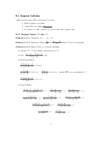 0.1 Sequent Calculus