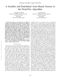 A Scalable and Distributed Actor-Based Version of the Node2vec Algorithm