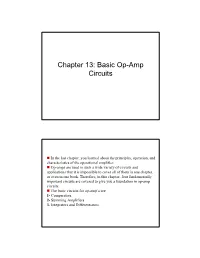 Chapter 13: Basic Op-Amp Circuits