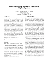 Design Patterns for Developing Dynamically Adaptive