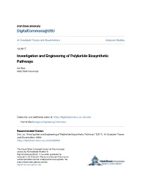 Investigation and Engineering of Polyketide Biosynthetic Pathways
