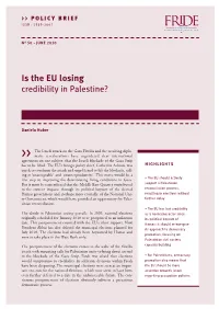 Is the EU Losing Credibility in Palestine?