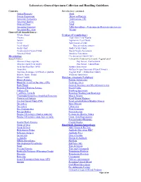Laboratory-General Specimen Collection and Handling Guidelines