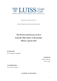 The Western Interference in Iran from the 19Th Century to the Present
