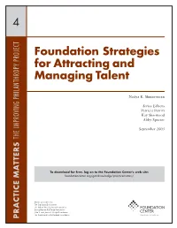 4 Foundation Strategies for Attracting and Managing Talent
