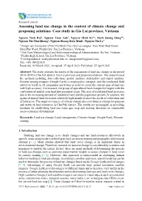 Assessing Land Use Change in the Context of Climate Change and Proposing Solutions: Case Study in Gia Lai Province, Vietnam