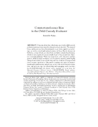 Countertransference Bias in the Child Custody Evaluator
