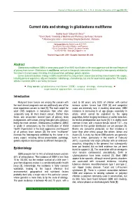 Current Data and Strategy in Glioblastoma Multiforme
