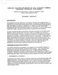 Handling Qualities Influences on Civil Tiltrotor Terminal Operating Procedure Development
