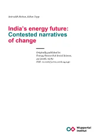India's Energy Future: Contested Narratives of Change