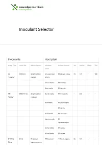 Inoculant Selector
