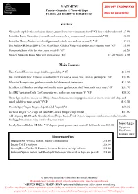 Main Courses Starters