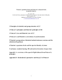 S Principles and Einstein’S Principles of SR