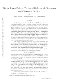 The De Rham-Federer Theory of Differential Characters and Character Duality
