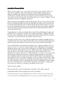 Aunt Julia by Norman Mccaig Below Are a Few Readers' Views of One of the Easier Poems in the Selection. All Seem to Agree On