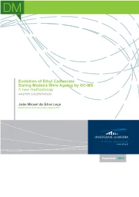 Evolution of Ethyl Carbamate During Madeira Wine Ageing by GC-MS a New Methodology MASTER DISSERTATION